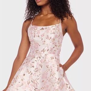 B Darlin Blush Floral Midi Dress